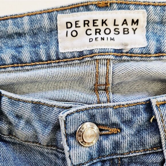 Derek Lam 10 Crosby Jane Mid Rise Flip Flop Flare Light Wash Denim Jeans 29 - Picture 6 of 14